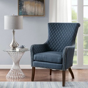 CAVINAS Polyester Accent Chair with High Quilted Back and Studs Lining the Arms,Upholstered Living Room Chairs,Reading Chairs for Living Room - 1 of 4