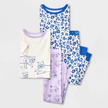 Toddler Girls' 4pc Cat & Leopard Printed Pajama Set - Cat & Jack™ Purple