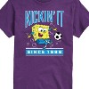 Men's Spongebob Squarepants Kickin It Since 1999 Short Sleeve Graphic T-Shirt - Purple - 2 X-Large - 2 of 4