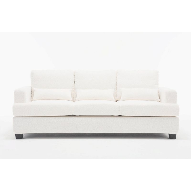 Modern Sofa Couches with Square Armrests, Removable back Cushions, and Waist Pillows-ModernLuxe, 5 of 13