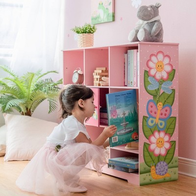 Bright Garden 36" Pink Adjustable Cube Wooden Kids' Bookshelf