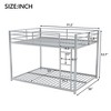 Full over Full/Twin over Twin Metal Bunk Bed, Sturdy Low Bunk Bed Frame with Safety Ladder for Kids, Teens and Adults - HABITRIO - 3 of 4