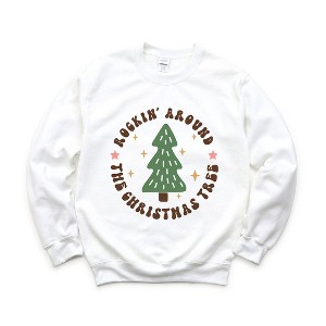 Simply Sage Market Women's Graphic Sweatshirt Retro Rockin' Around Tree - 1 of 4