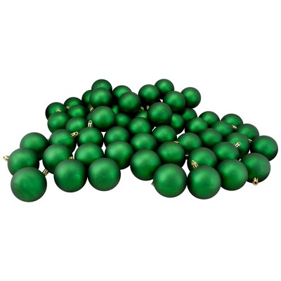 Northlight 60ct Shatterproof Matte Christmas Ball Ornament Set 2.5" - Green