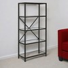 HomeRoots 63" Black Metal and Glass Five Tier Etagere Bookcase - 2 of 4