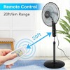 BestParts 16" Oscillating Pedestal Fan with Remote, 3-Speed Adjustable, Quiet Operation, Black - 2 of 4