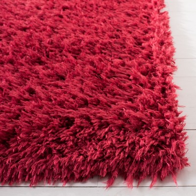 Madrid Red Shag 4' x 6' Synthetic Area Rug