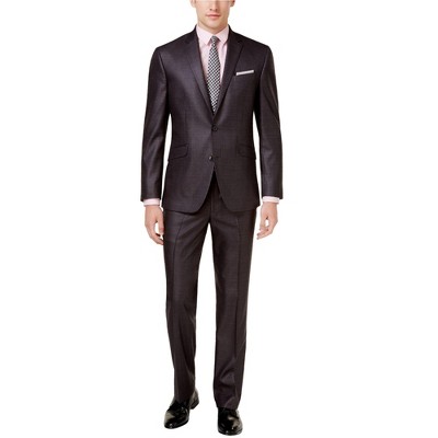 Kenneth Cole Mens Basketweave Two Button Formal Suit