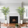 5FT Artificial Palm Tree, Large Faux Tropical Indoor Outdoor Plant in Decorative White Planter for Home, Office, Garden, Patio, Backyard Decor - 4 of 4