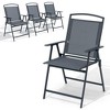 Crestlive Products Set of 4 Patio Folding Dining Chairs Outdoor Portable Sling with Armrest - 2 of 4