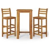 vidaXL 3 Piece Patio Bar Set Solid Wood Acacia - 2 of 4