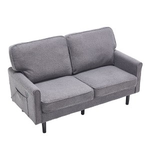 NicBex 56.3 Inch Modern Love Seat Sofa,2 Seater Sofa with USB Ports and Removable Pillow Cover for Living Room,Gray - 1 of 4