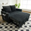 Small Corduroy Pull-Out Sleeper Sofa Bed with Side Pockets, USB Ports and 5-Position Adjustable Backrest - 2 of 4