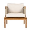 Outdoor Patio Acacia Wood Rope Weave Arm Chair with Water-Repellent Cushions - 3 of 4