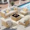 Buenhomino Patio Furniture Set – Outdoor Sectional Wicker Sofa with Cushions, All-Weather PE Rattan Conversation Set for Garden, Balcony & Poolside - 2 of 4
