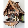 Quartz Cuckoo Clock – Cottage Design – 13-inch Height with Beer Drinker and Waterwheel – By River City Clocks - 3 of 4