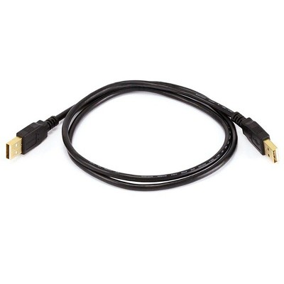 Monoprice USB 2.0 Cable - 3 Feet - Black | USB Type-A Male to USB Type-A Male, 28/24AWG, Gold Plated for Data Transfer Hard Drive Enclosures,
