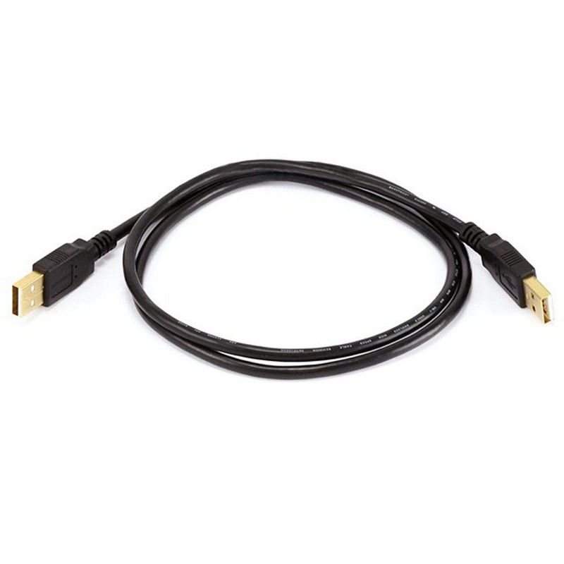 Monoprice USB 2.0 Cable - 3 Feet - Black | USB Type-A Male to USB Type-A Male, 28/24AWG, Gold Plated for Data Transfer Hard Drive Enclosures,, 1 of 3