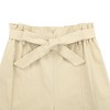 Girls High Waist Paper Bag Pants Belted Waist Tapered Pants Bow Deco Pants with Pocket,Khaki - 160 - 4 of 4