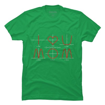 Men's Design By Humans I Love You Mom Math Equations By WatercolorFun T-Shirt