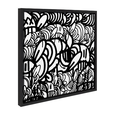 Black and White Abstract Motivational Canvas Print, 22x22