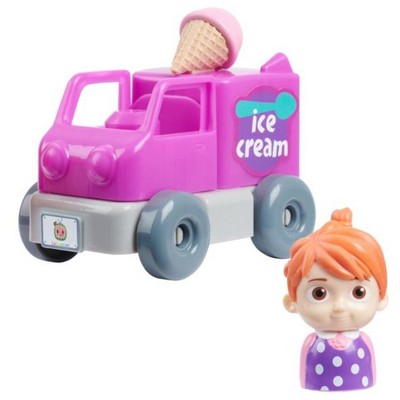 Cocomelon Build-A-Vehicle, YoYo in Pink Ice Cream Truck 4 Piece Set