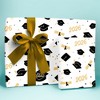 Big Dot of Happiness Black & Gold Graduation Wrapping Paper, Class of 2026 Congrats High School Grad Party Gift Wrap Supplies, 24 in x 7 feet, 1 Roll - 2 of 4