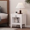 Gulches White Contemporary Nightstand with Drawer and Cubby - 3 of 4