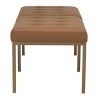 60" Wide Camber Modern Metal and Bonded Leather Bench - Studio Designs Home - 3 of 4