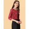Allegra K Women's Elegant 3/4 Sleeve Sheer Floral Lace Cropped Bolero Shrugs - 3 of 4