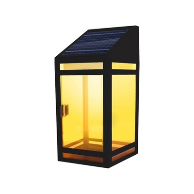 LED Solar Outdoor Wall Panel Lantern with Clear Panel - Techko Maid: Waterproof, Automatic Lighting