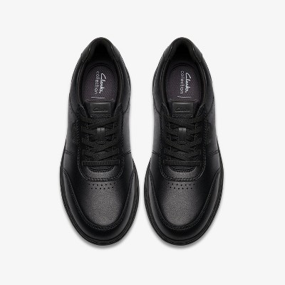 Clarks Mens Craftwell Lace Black Leather Shoes 7 Wide — фото 6