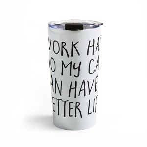 EnvyArt Cat Better Life Travel Mug 20 oz Stainless Steel Travel Mug - Deny Designs - 1 of 4