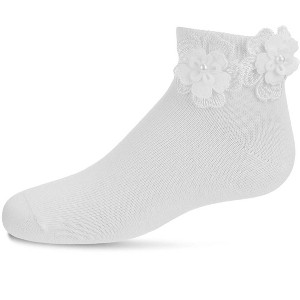 Memoi Dual Flower Girls Cotton Blend Anklet Sock - 1 of 4