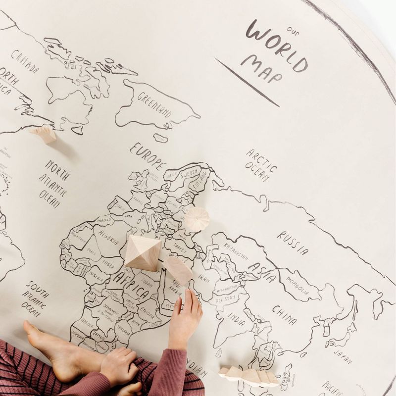 Gathre World Map Tapestry Circle Kids&#39; Floor Mat, 4 of 5