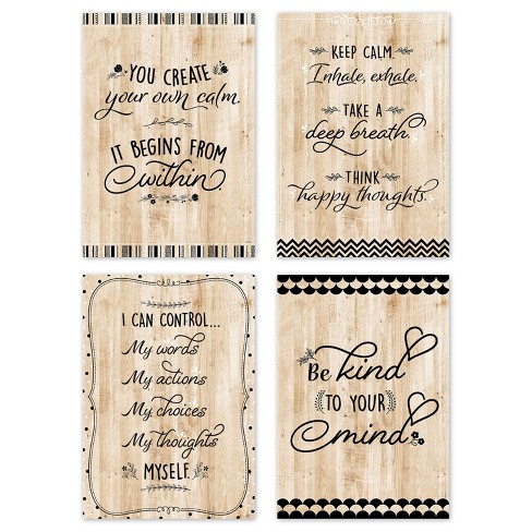 Creative Teaching Press® Core Decor Black, White, and Wood Inspire U 4-Poster Pack - image 1 of 4