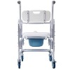 Dexmalle 4 in 1 Bedside Commode Chair with Wheels,Tissue Holder,Crutch Holder,White - 4 of 4