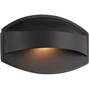 Possini Euro Design Xane 7" High Mid Century Modern Outdoor Wall Light Fixture Mount Porch House Exterior Weatherproof Matte Black Finish Metal - 1 of 4