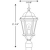 Progress Lighting, Welbourne, 1-Light Post Lantern, Textured White, Clear Beveled Glass, Porcelain, Wet Rated - 2 of 2