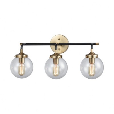Elk Home Boudreaux 3 - Light Vanity in  Matte Black/Antique Gold