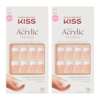 Kiss Salon Acrylic French Nail Kit - Sugar Rush - 2pk - 56ct