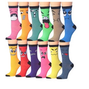 Tipi Toe Women's 12 Pack Colorful Patterned Lightweight Crew Socks - 1 of 4