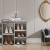 Multifunctional Shoe Cabinet Bench with Removable Cushion, 3-Tier Entryway Storage Organizer with Adjustable Shelves - 2 of 4