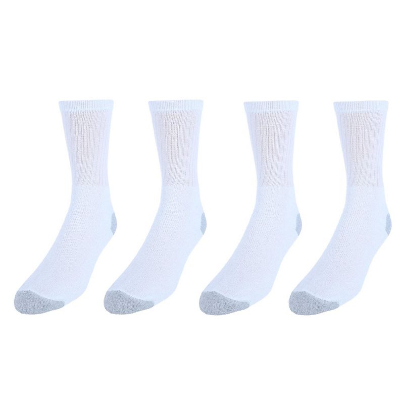 CTM Men's Casual and Comfortable Colored Heel and Toe Crew Socks (4 Pack), 2 of 3