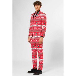 OppoSuits Men's Christmas Suit - Winter Wonderland - Red - 1 of 4