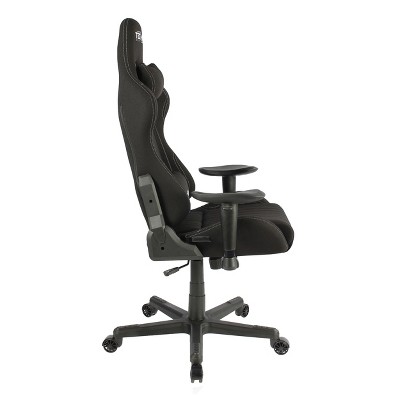 Racer High-Back Black Fabric Ergonomic Gaming Chair with Memory Foam