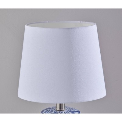 Polly 17" White and Blue Ceramic Table Lamps Set of 2