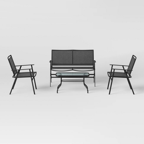 Small black patio set hot sale