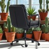 Mshliw Ergonomic Mid-Back PU Leather Office Chair with 40° Recline, Padded Armrests, Swivel Wheels & Adjustable Seat Height - 3 of 4