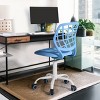 FurnitureR Desk Chair, Adjustable Computer Task Chair Office Chairs with Plastic Backrest and Padded Seat Cushion, Swivel Chair with Wheels, Blue - 3 of 4